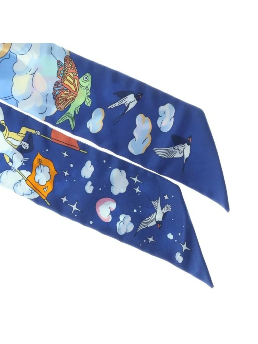 Hermes Twilly Sur Mon Nuage My Cloud Scarf Silk Blue